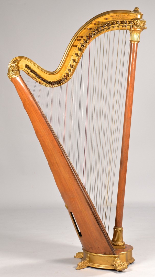 Lot 782: Pleyel, Wolff & Lyon Harp plus chair