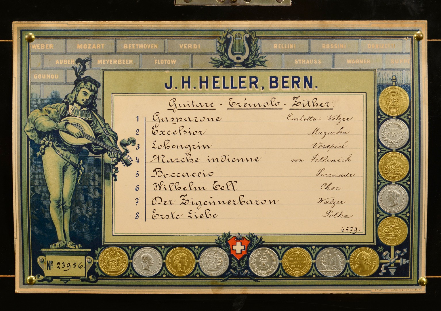 Lot 786: J.H. Heller, Bern Swiss Music Box