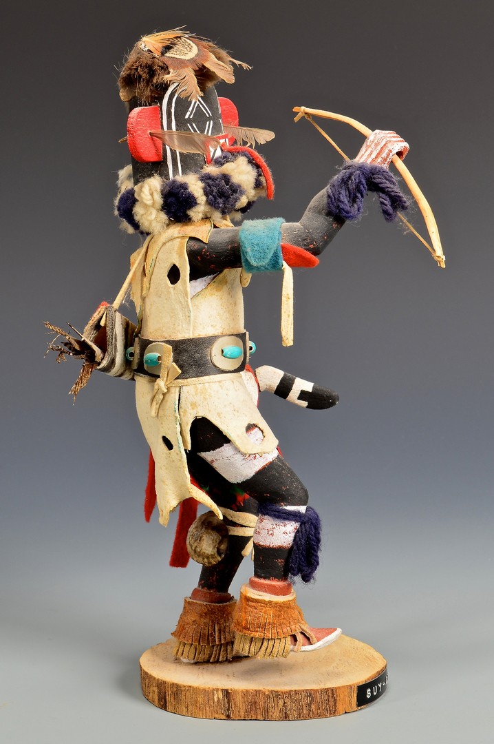 Lot 808: Hopi Left Hand Hunter Kachina Mask & Doll