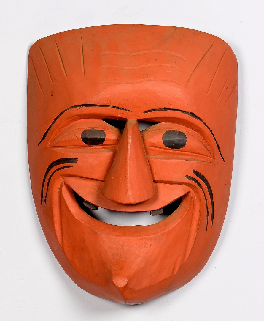 Lot 809: 2 Native American Carved False Face Masks