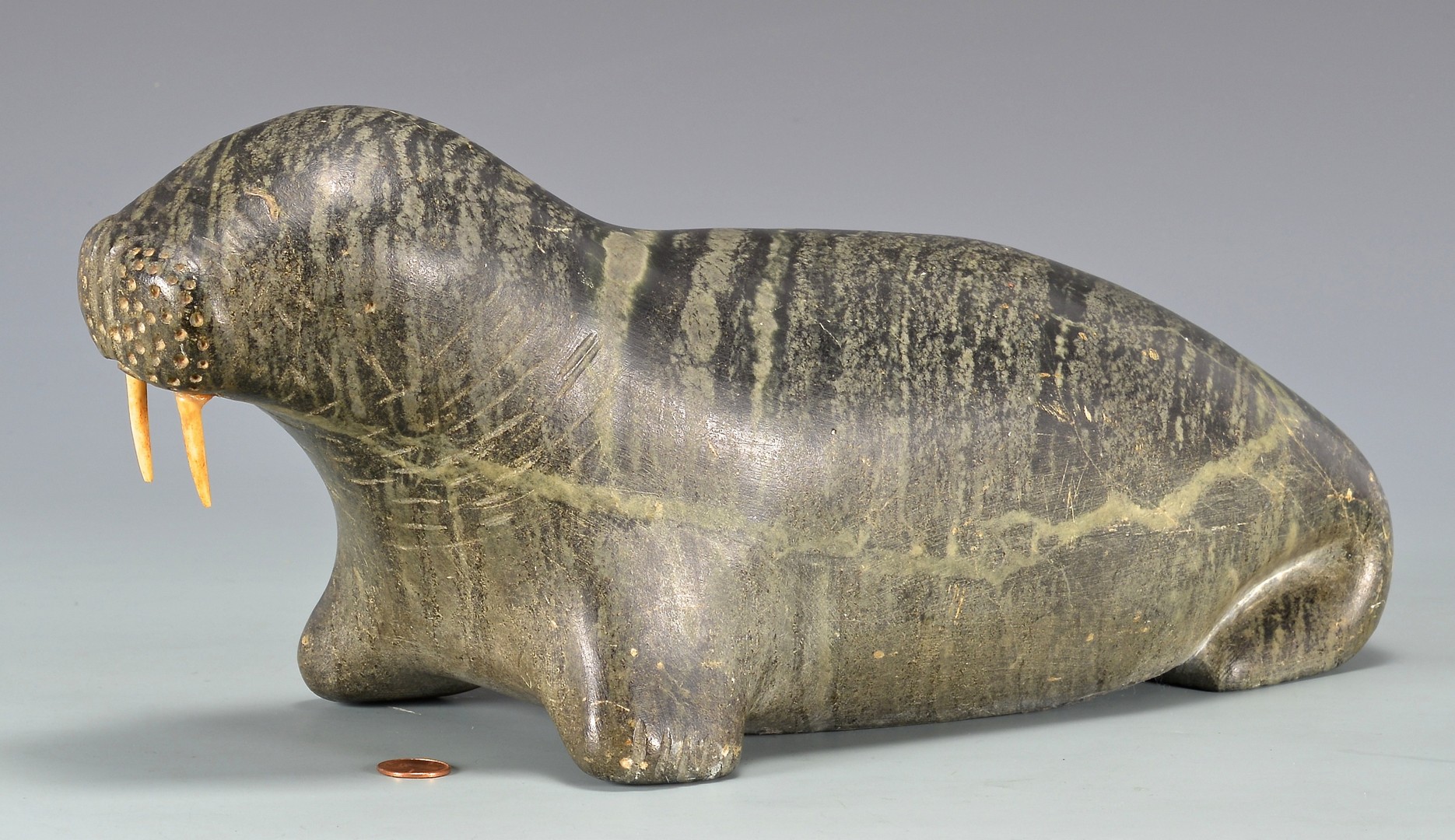 Lot 810: Large Native American Inuit Carved Walrus