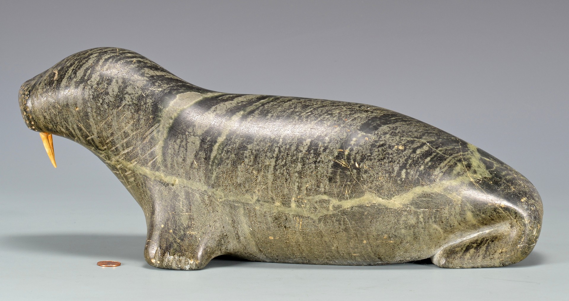 Lot 810: Large Native American Inuit Carved Walrus