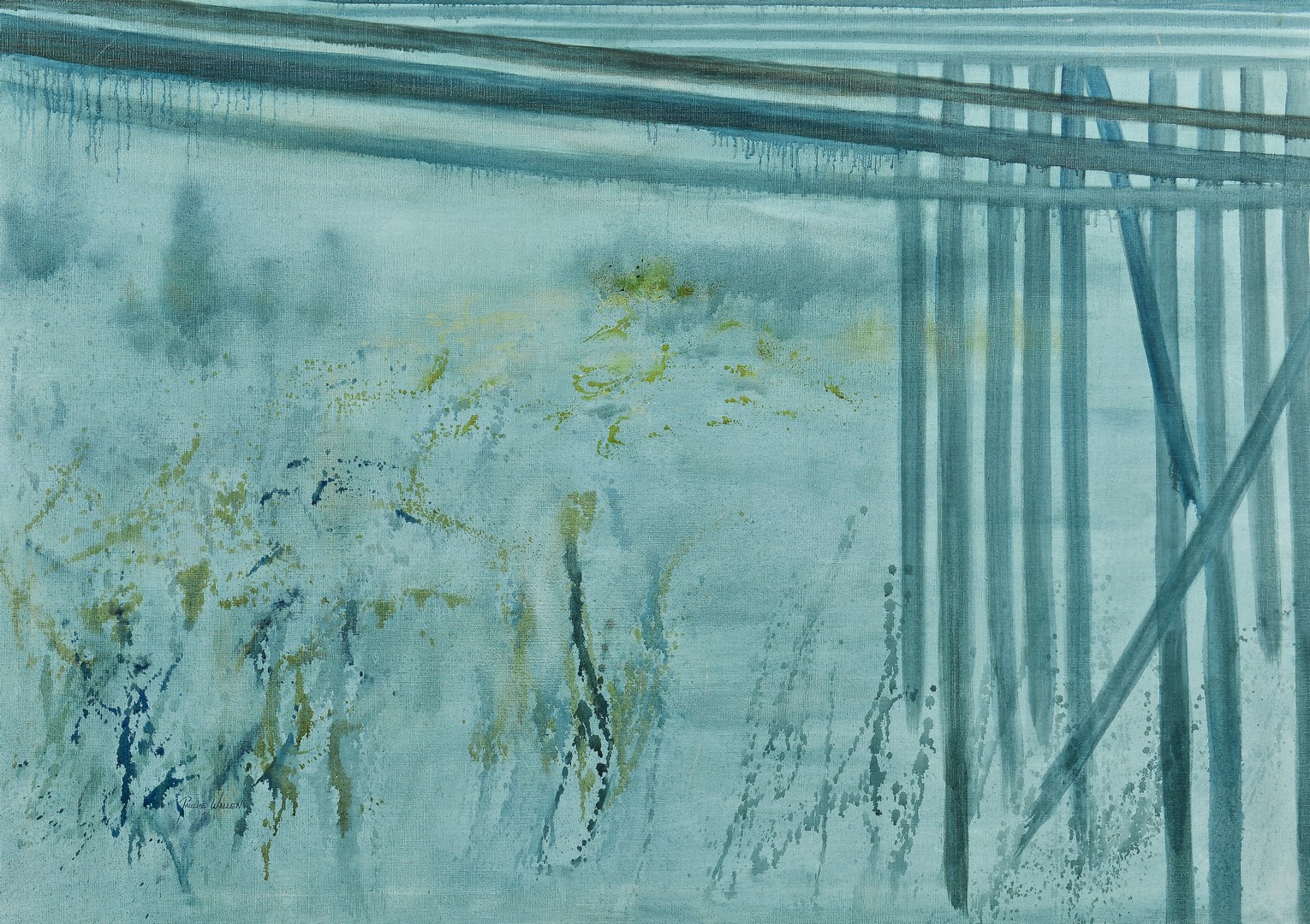 Lot 824: Pauline Wallen Oil on Canvas Abstract