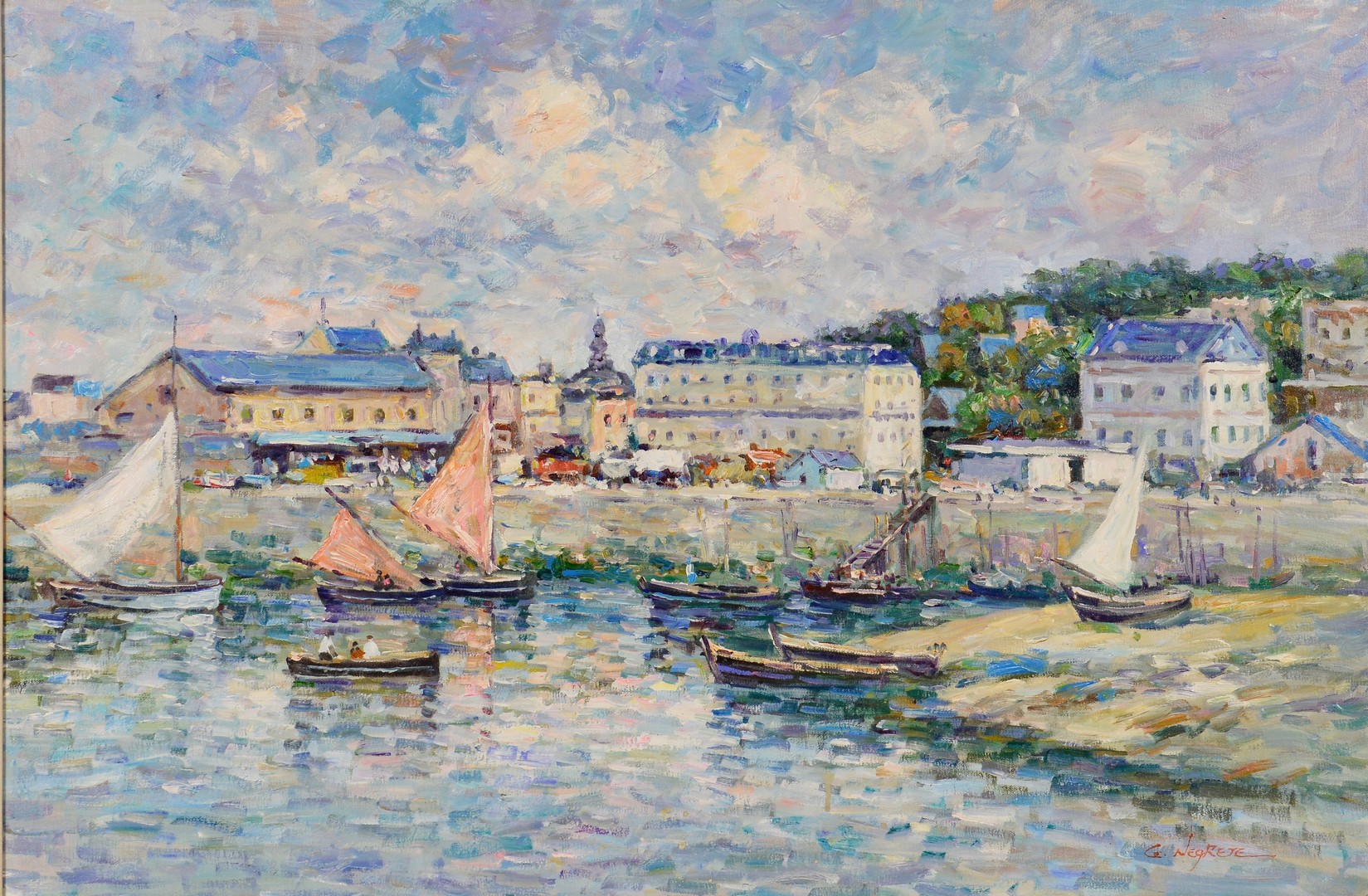 Lot 825: Impressionist Oil on Canvas, Negrete