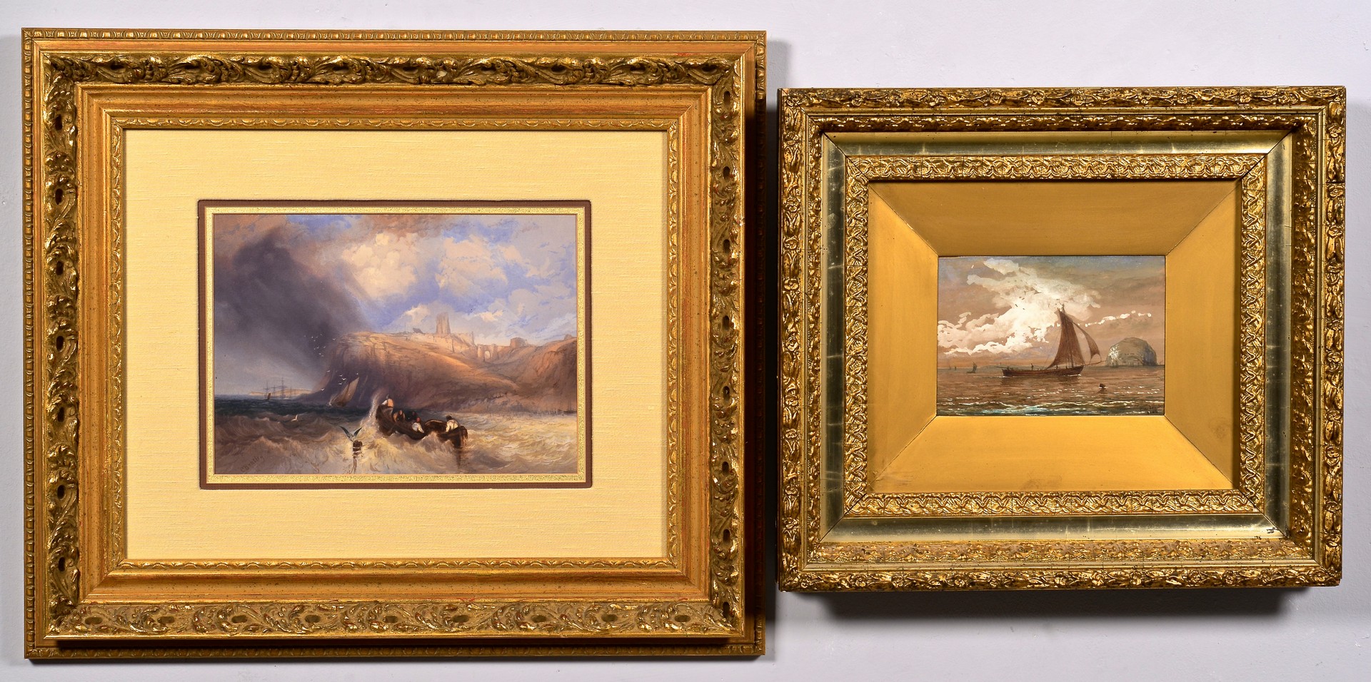 Lot 833: Charles Bentley W/C Seascape plus other