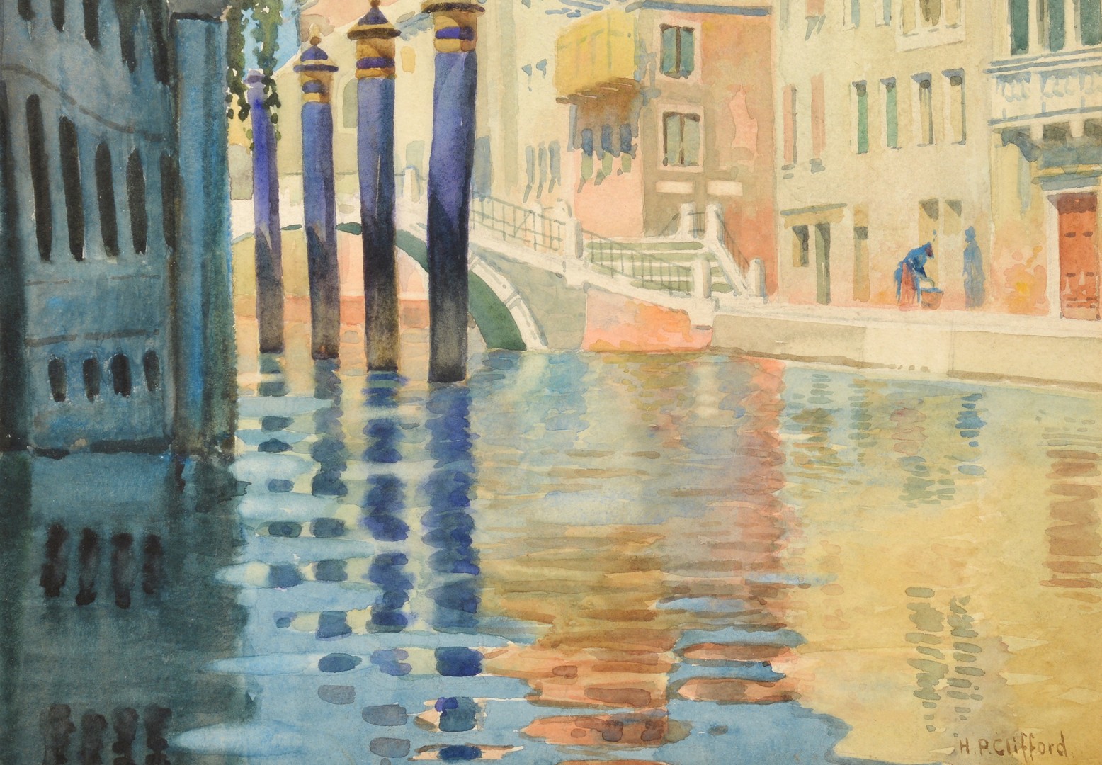 Lot 834: 2 Venetian Scene Artworks, early 20th c.