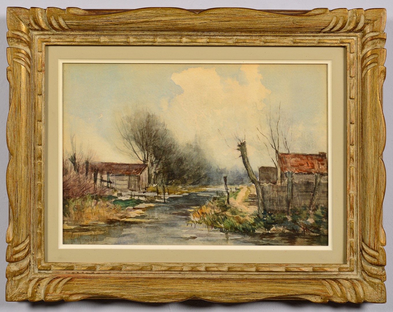 Lot 836: 2 Signed Watercolors, Rural Landscapes, late 19th