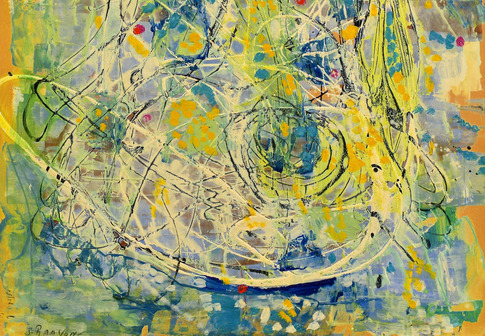 Lot 848: Shmuel Raayoni abstract oil