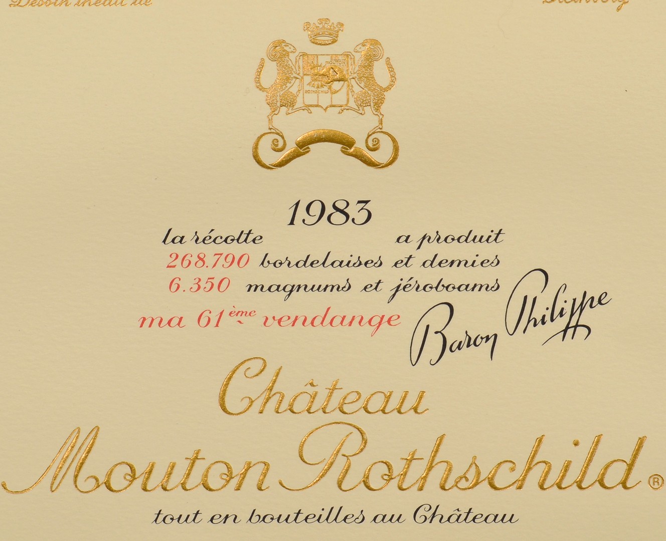 Lot 860: 2 Chateau Mouton Rothschild/Baron Philippe Wine La