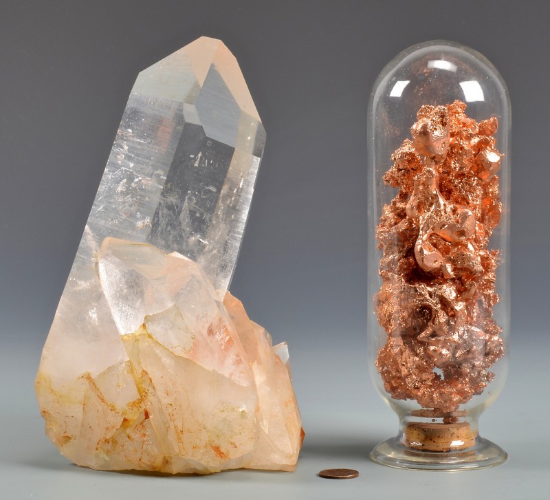 Lot 865: 2 Mineral Free Form Specimens, Crystal & Copper