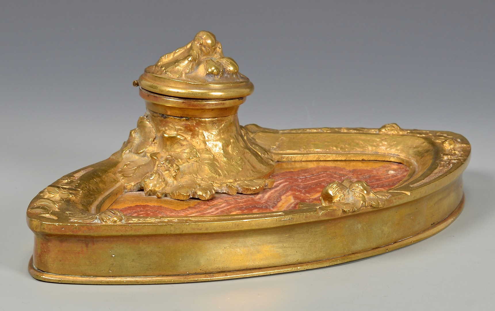 Lot 87: 2 French Bronze Items, Inkstand & Vase