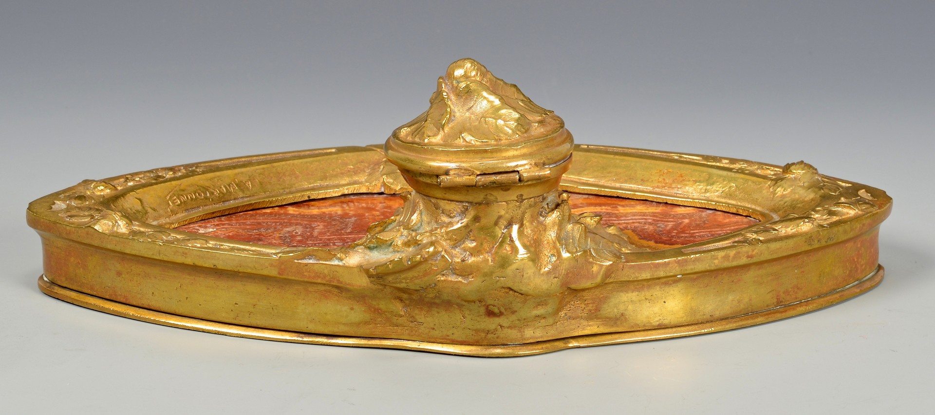 Lot 87: 2 French Bronze Items, Inkstand & Vase