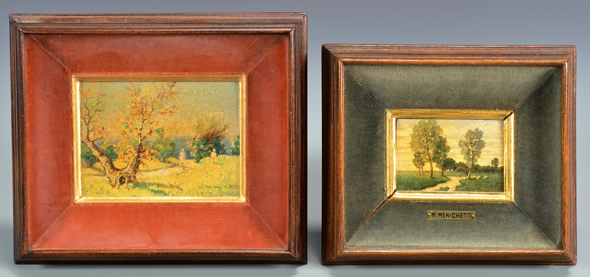 Lot 88: Two Miniature Landscapes, Menichetti