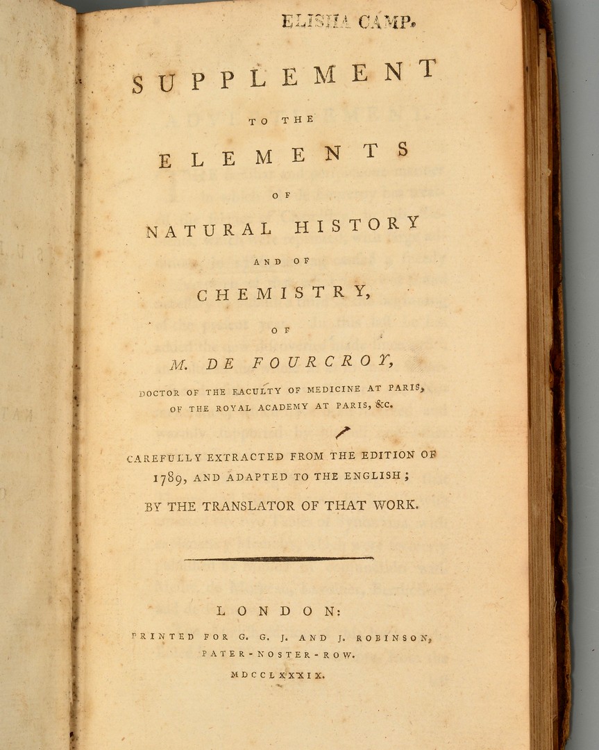 Lot 903: Fourcroy: Elements of Natural History, 1788 and 17