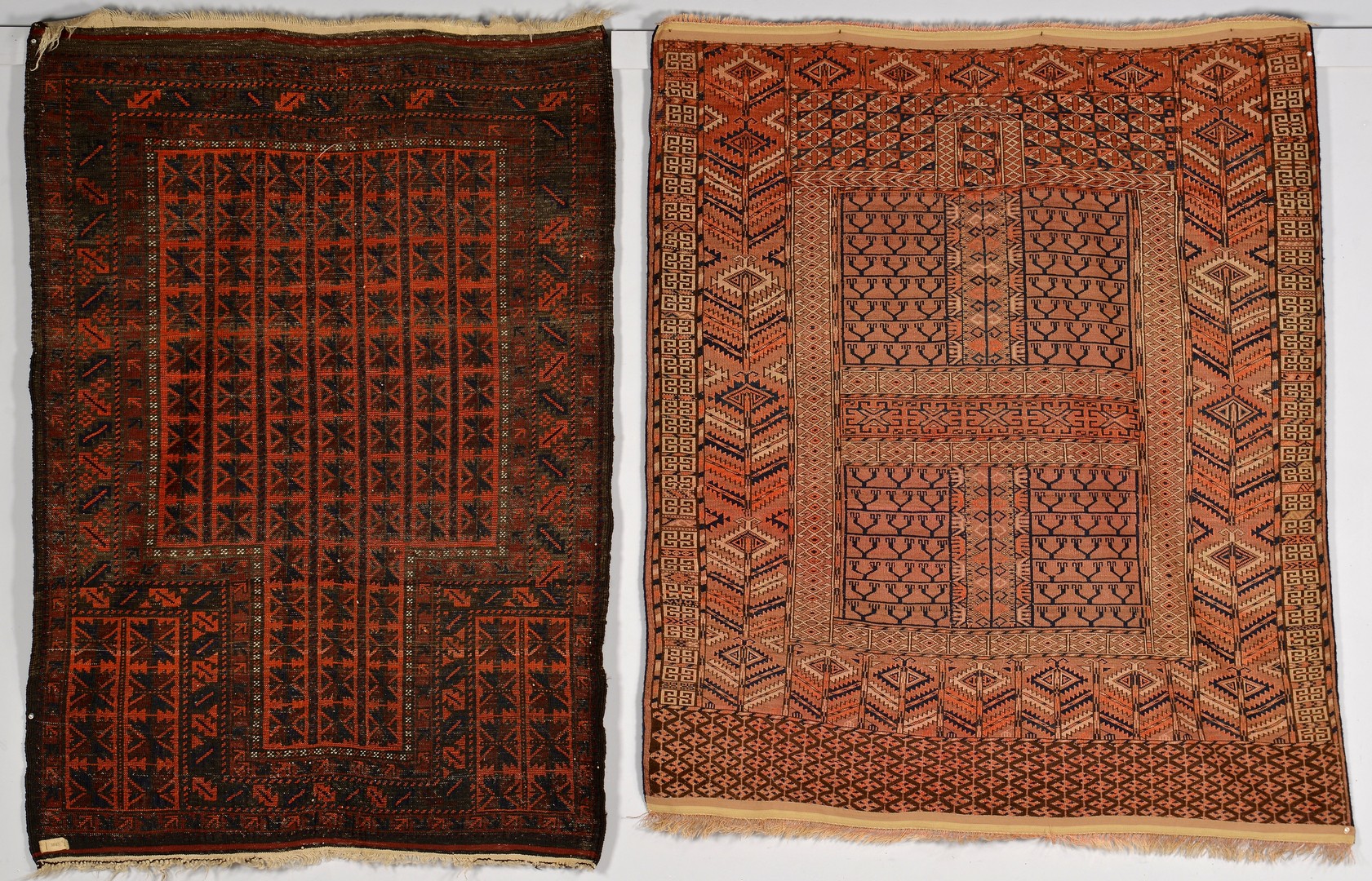 Lot 911: Antique Baluch and Tekke Engsi rugs