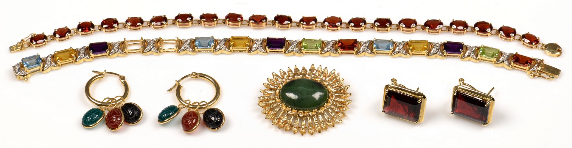 Lot 949: Grouping of 14K & Colored Stone Jewelry