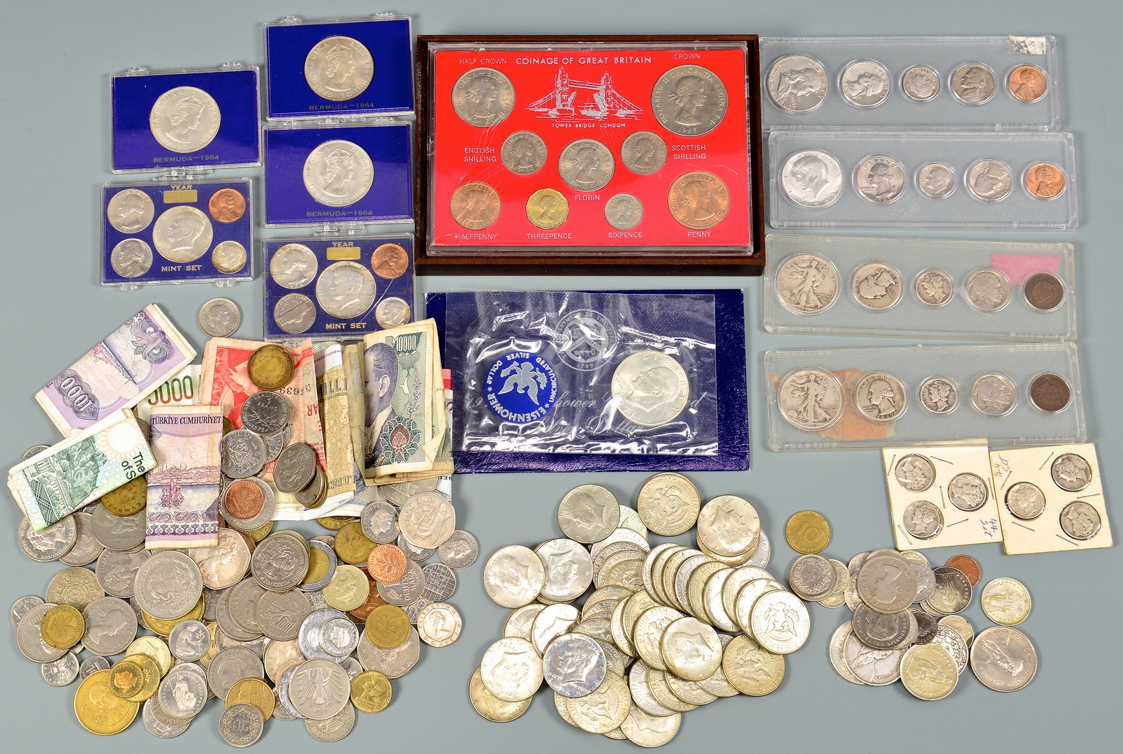 Lot 965: Grouping of American, European/Foreign Coins