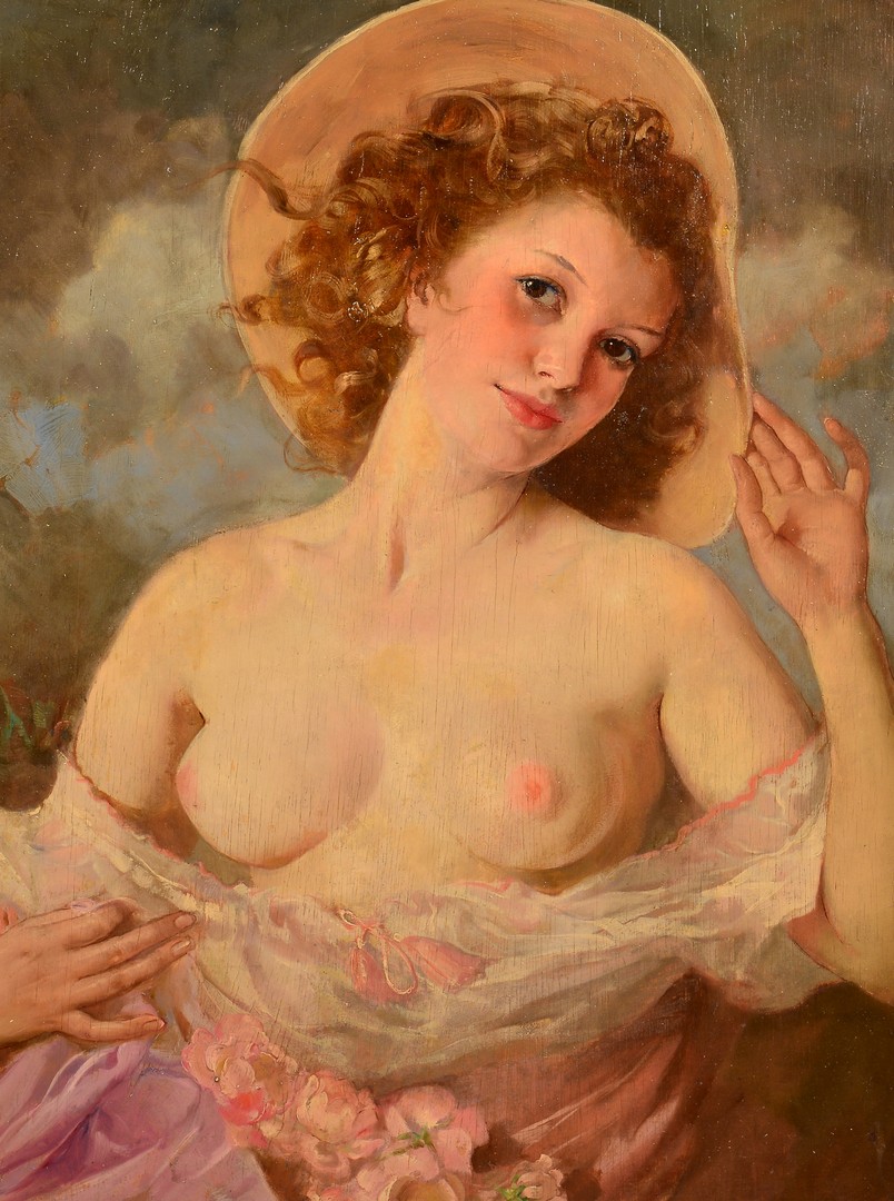 Lot 96: Maria Szanto Oil on Board Nude