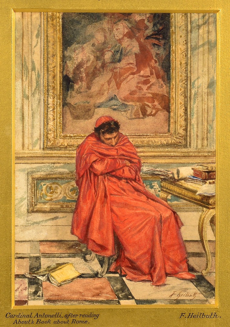 Lot 99: F. Heilbuth Watercolor of Cardinal Antonelli