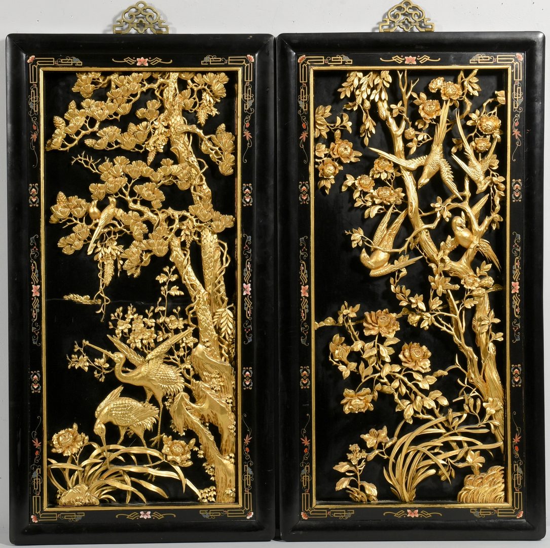 Lot 56 4 Chinese Carved Gilt Lacquer Wall Panels