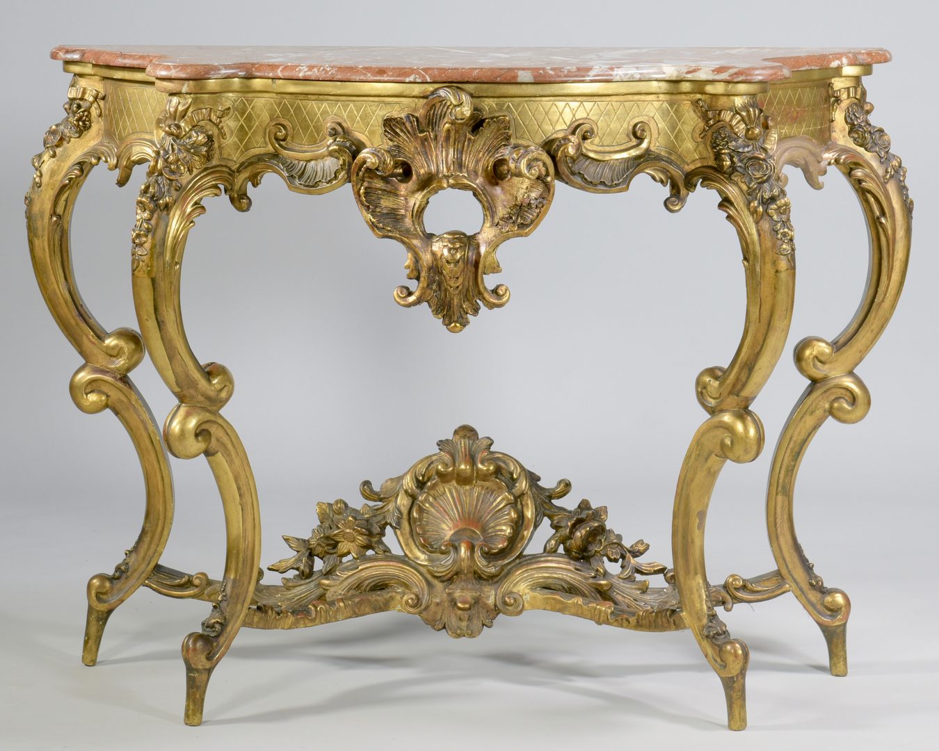 Lot 106: Italian Giltwood & Marble Console Table