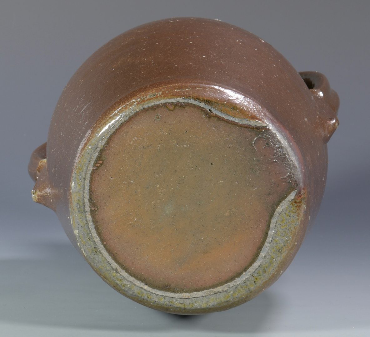 Lot 127: Middle TN Stoneware Jar, double strap handles