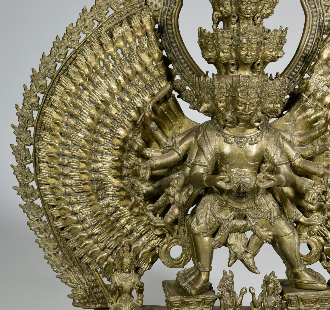 Lot 13: Bronze 43" Tibetan Avalokitesvara Sculpture