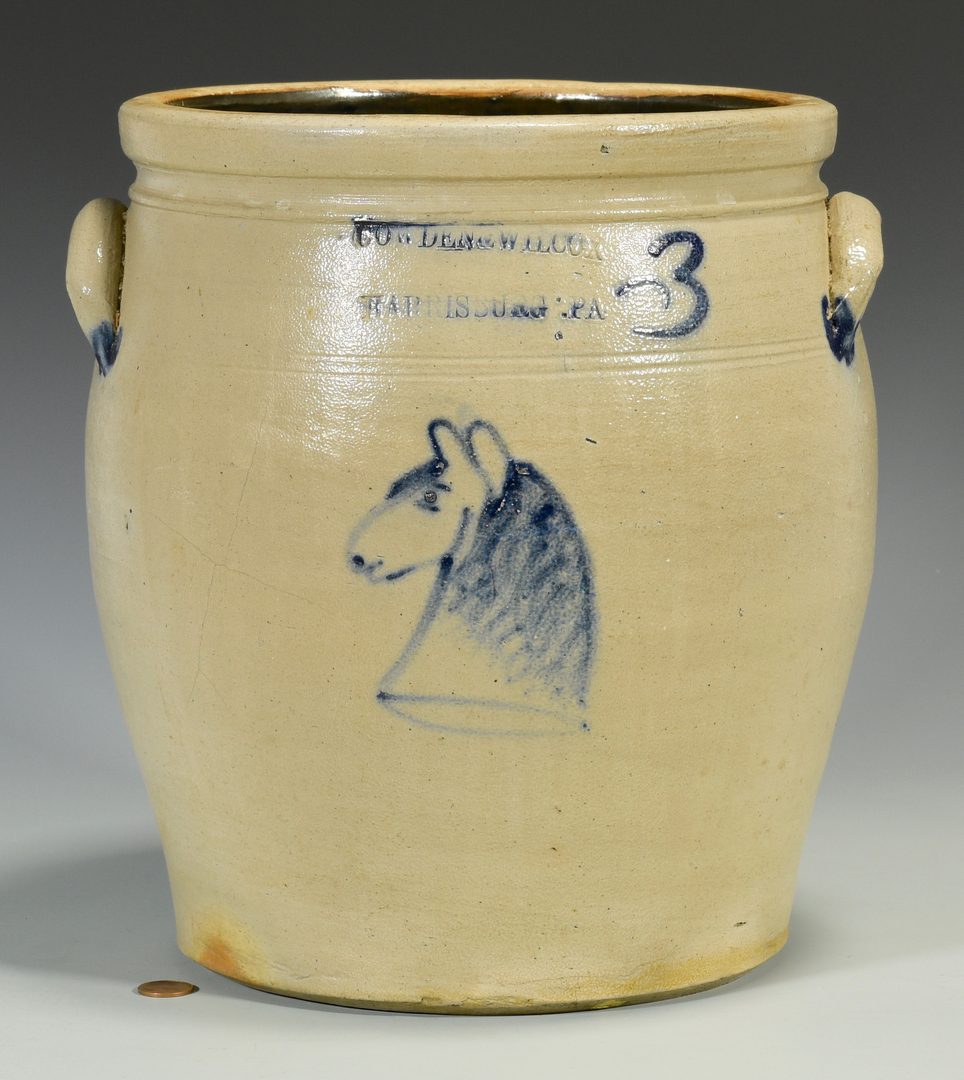 Lot 145: Cowden & Wilcox Stoneware Jar w/ Horse