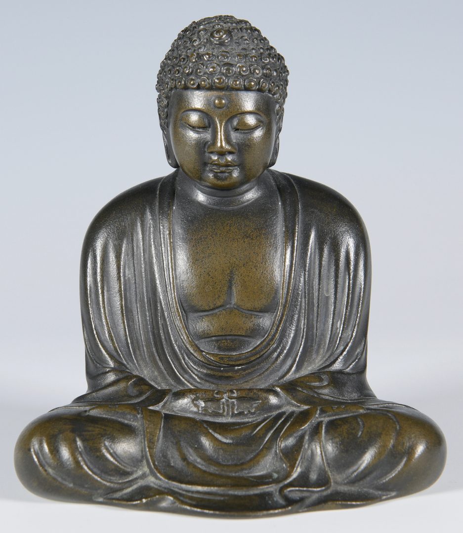 Lot 14: Japanese Signed Bronze Buddha