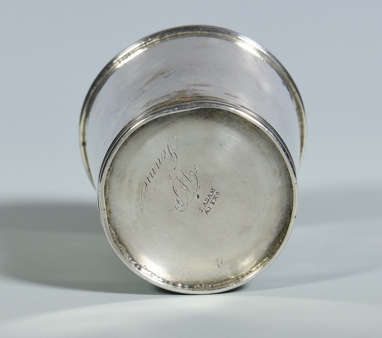 Lot 158: Alexandria, Virginia Coin Silver Cup, Adam , Polk History