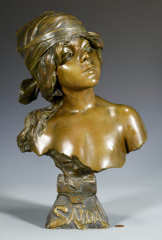 Lot 175: E. Villanis Bronze Bust of Child