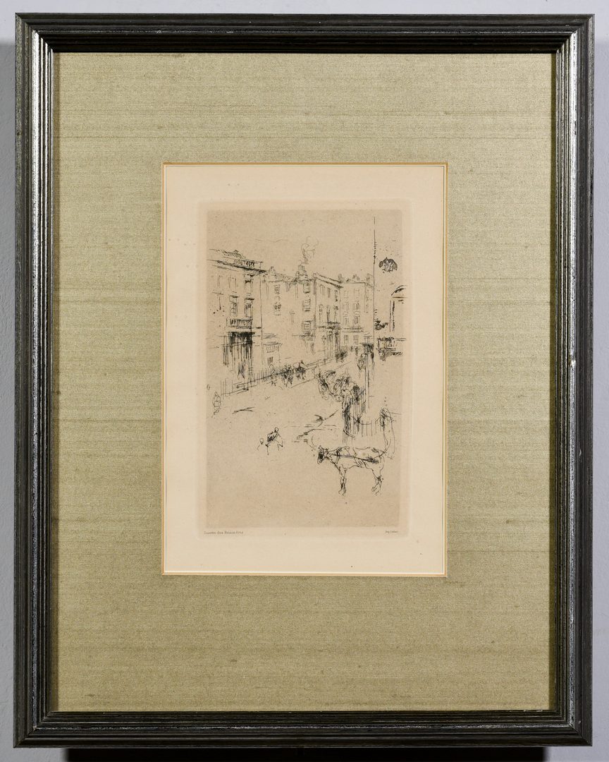 Lot 186: James M. Whistler Etching, Alderney Street