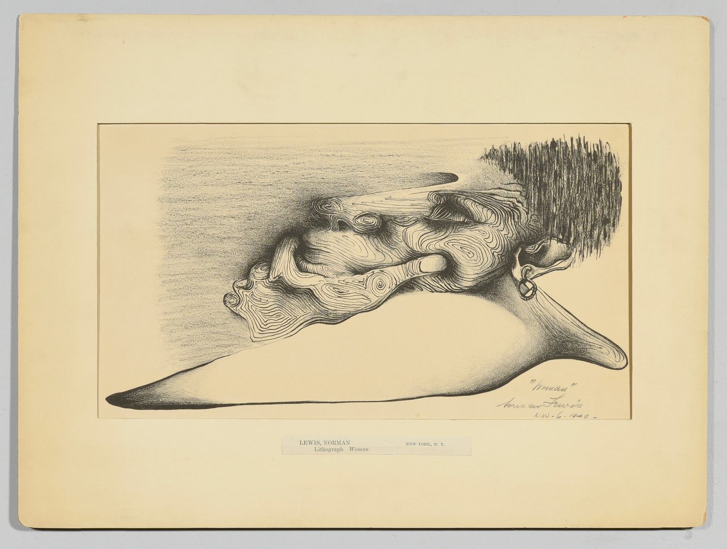 Lot 188: Norman Lewis Lithograph of a Woman