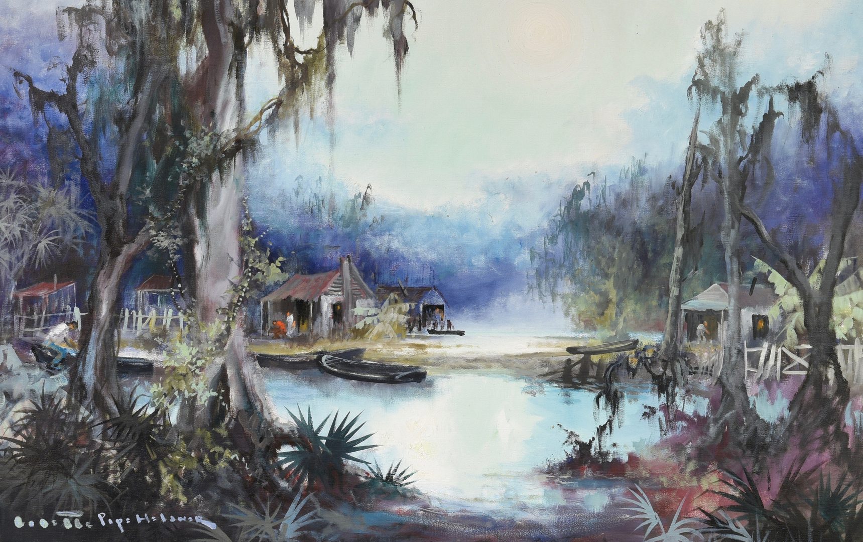 Lot 199: Colette Heldner Swamp Scene Oil on Canvas