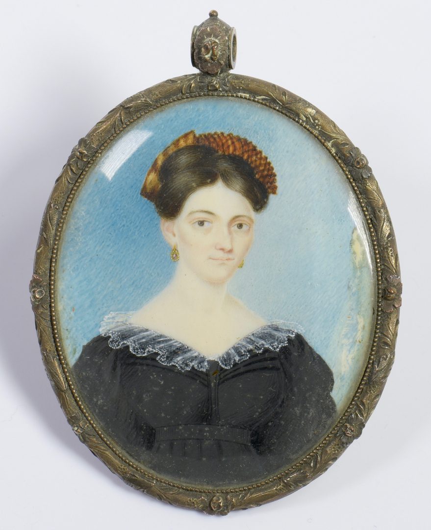 Lot 216: Portrait miniature of Nancy Davis, TN