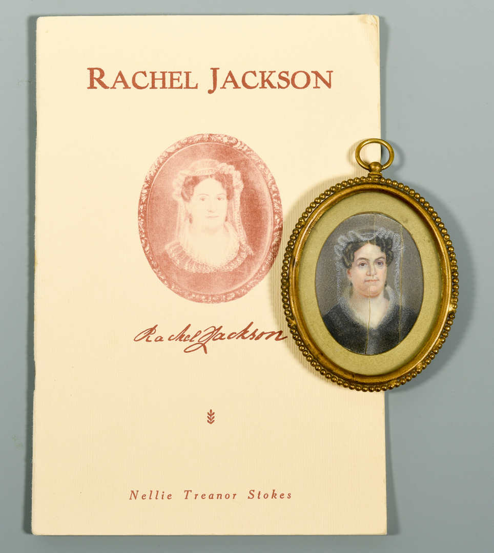Lot 218: Rachel Jackson Portrait MiniatureSOLD! for $2,604.00.