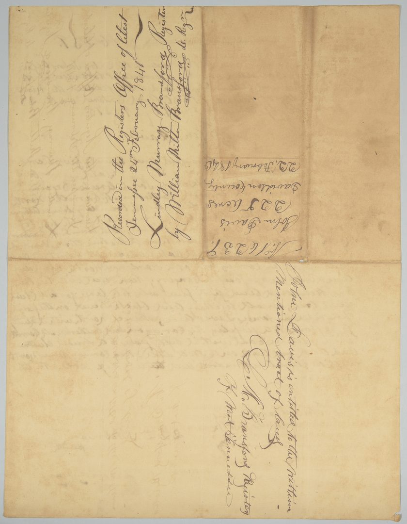 Lot 225: Gov. James K. Polk Signed Land Grant, Feb. 1840