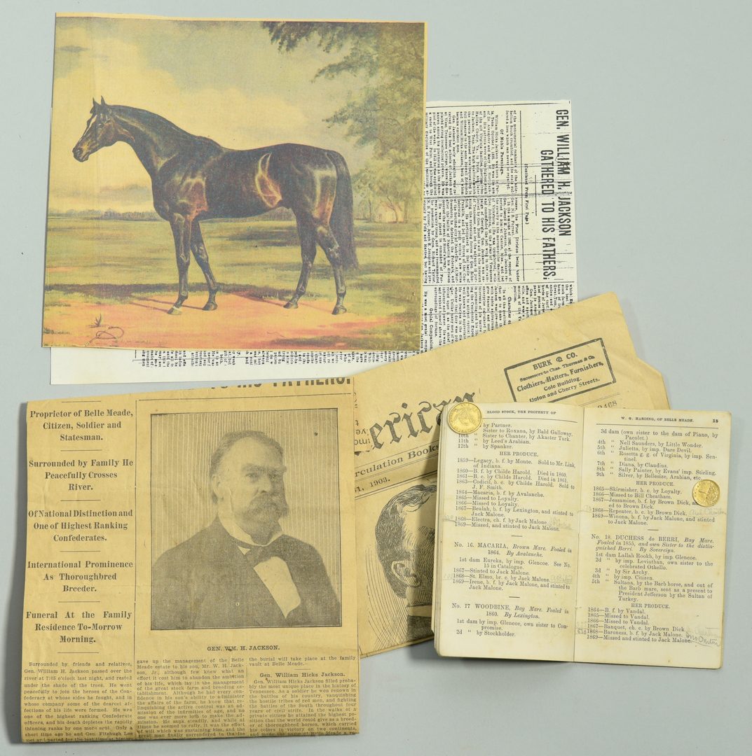 Lot 239: W.G. Harding Horse Catalog and Belle Meade Archive