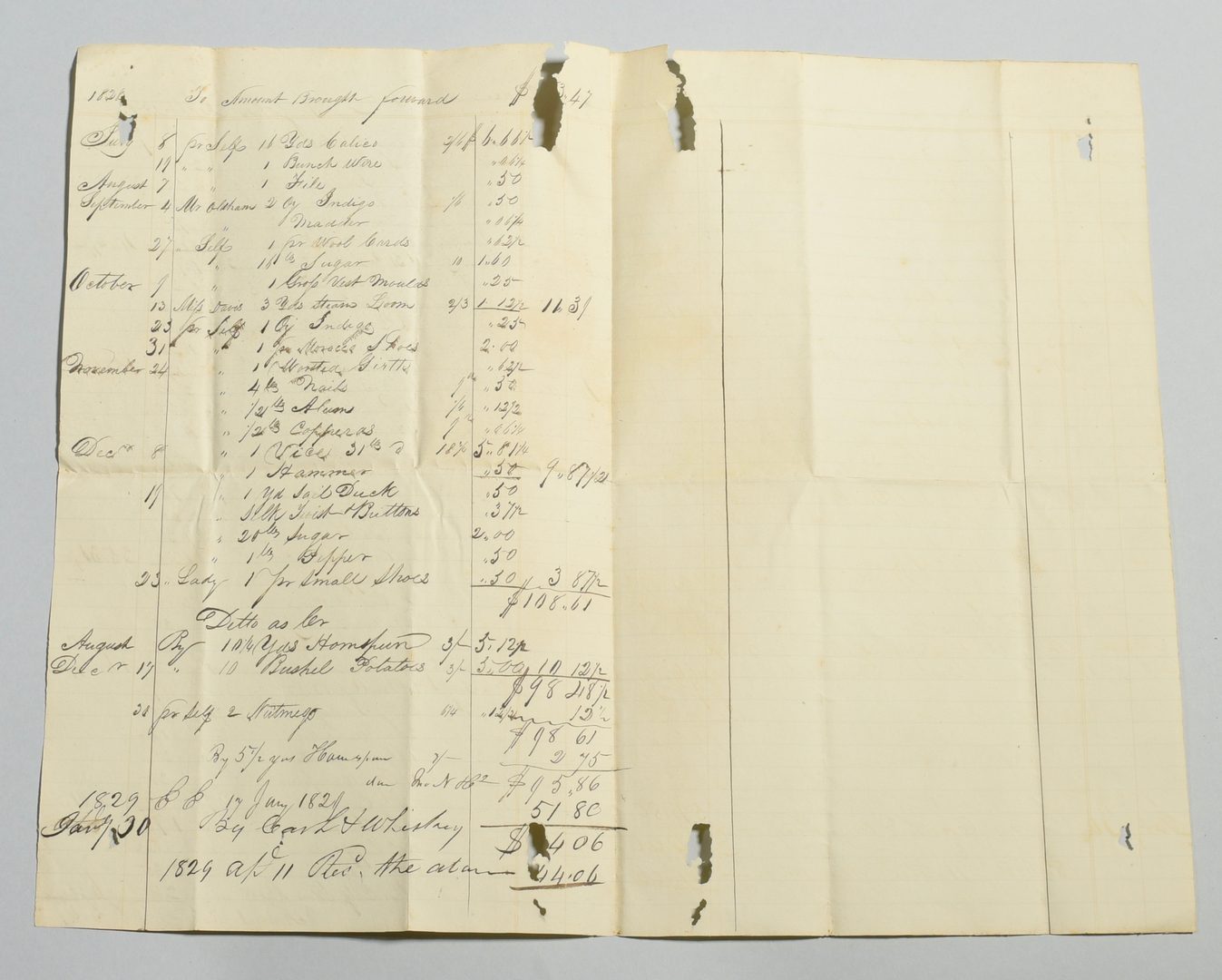 Lot 245: Harding Family archive, account book