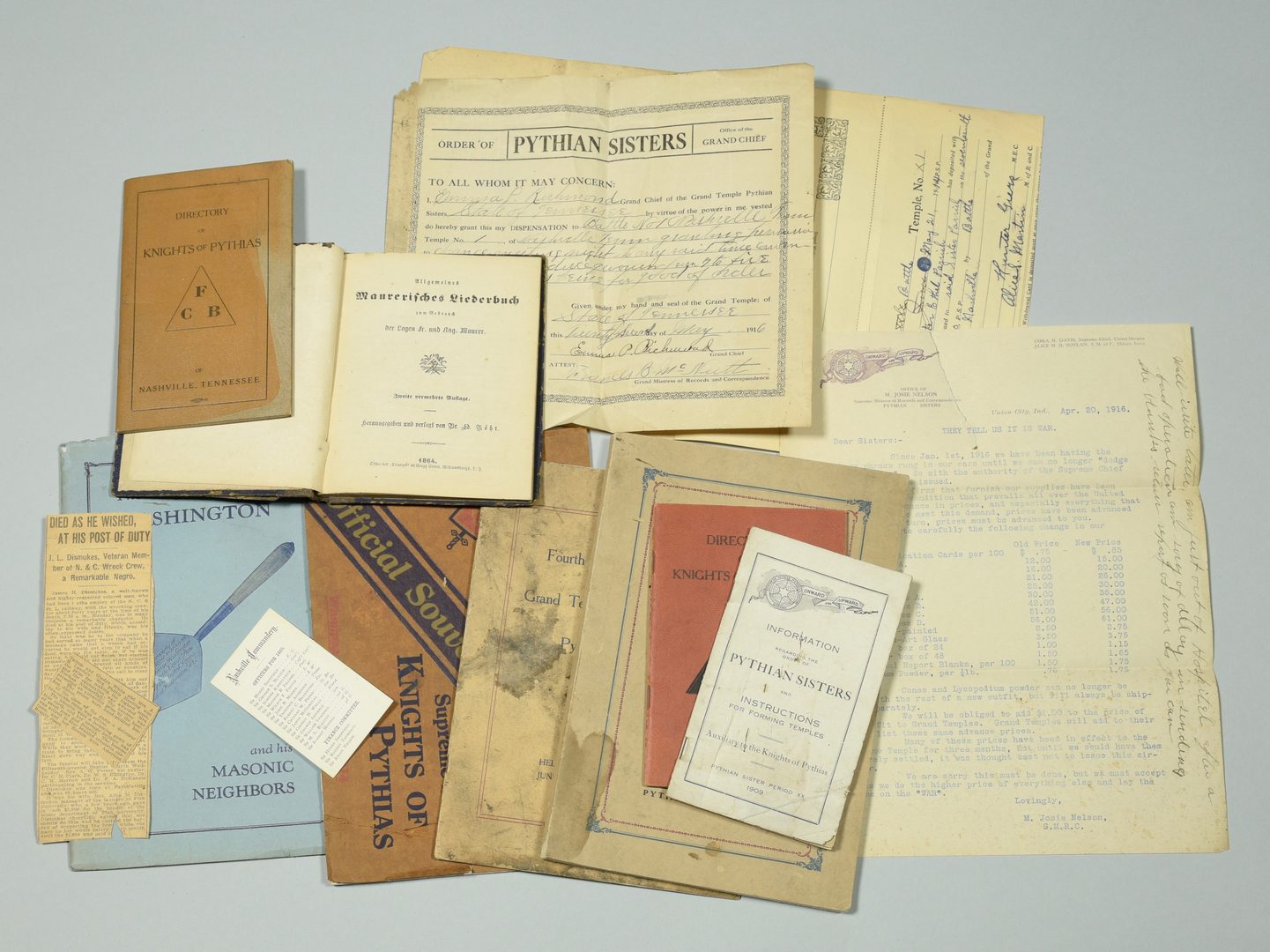 Lot 249: Archive of Masonic Items