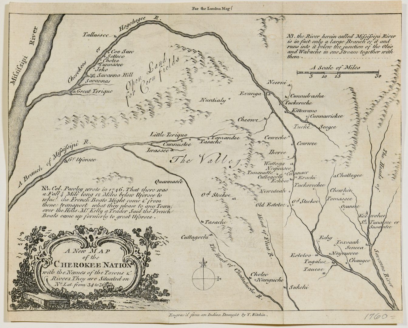 Lot 262: A New Map of the Cherokee Nation, 18th C.