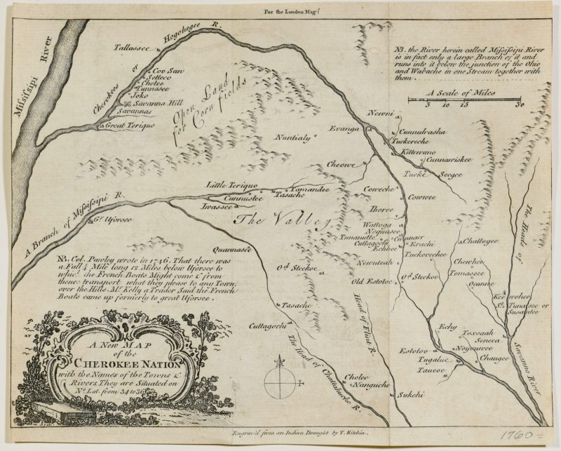 Lot 262: A New Map of the Cherokee Nation, 18th C.
