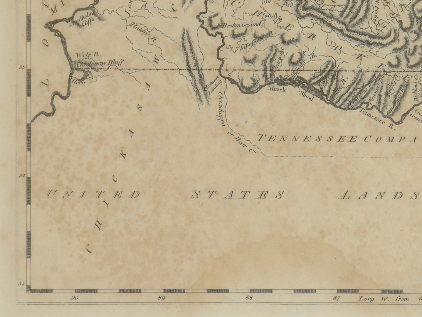 Lot 264: Tennessee Map, Samuel Lewis & Alexander Lawson, 1804