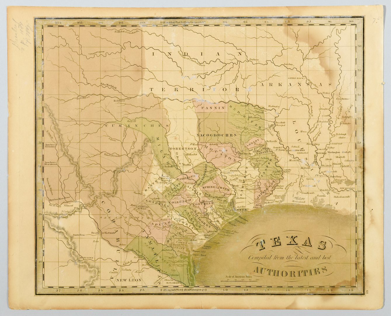 Lot 269: 2 Texas Maps inc. Greenleaf, Tallis