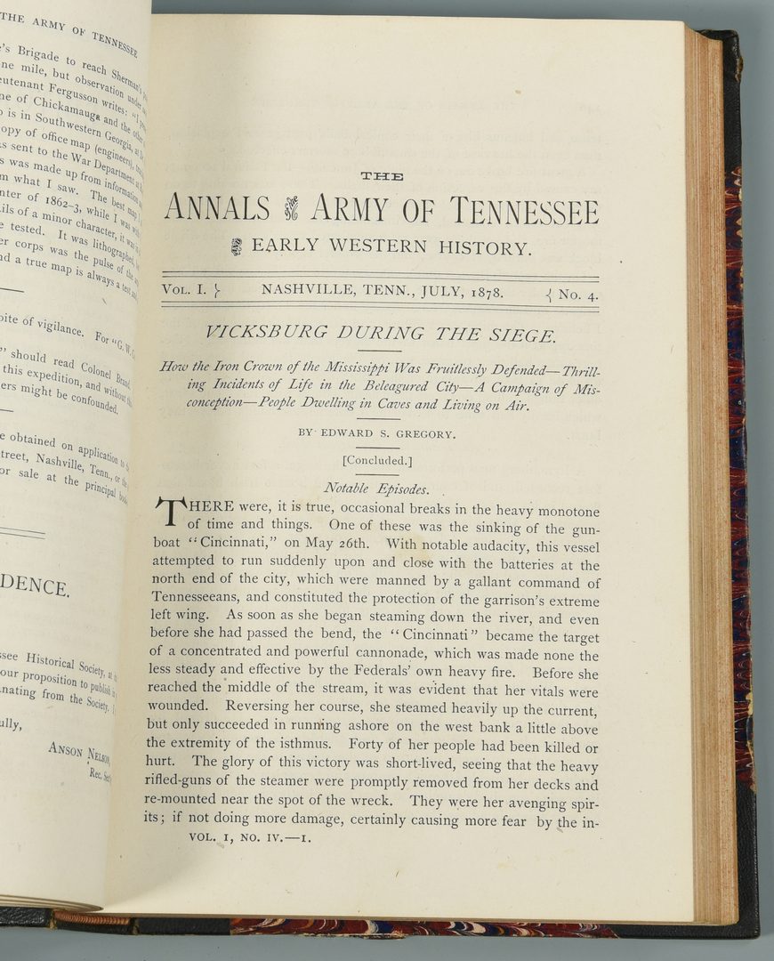 Lot 272: First Ed. Annals of the Army of Tennessee