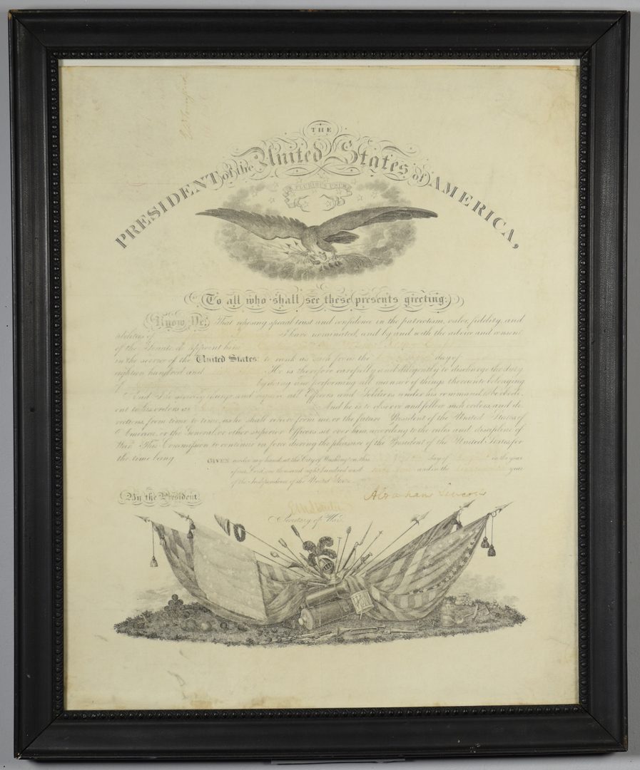 Lot 279: Abraham Lincoln Signed War Commission Document