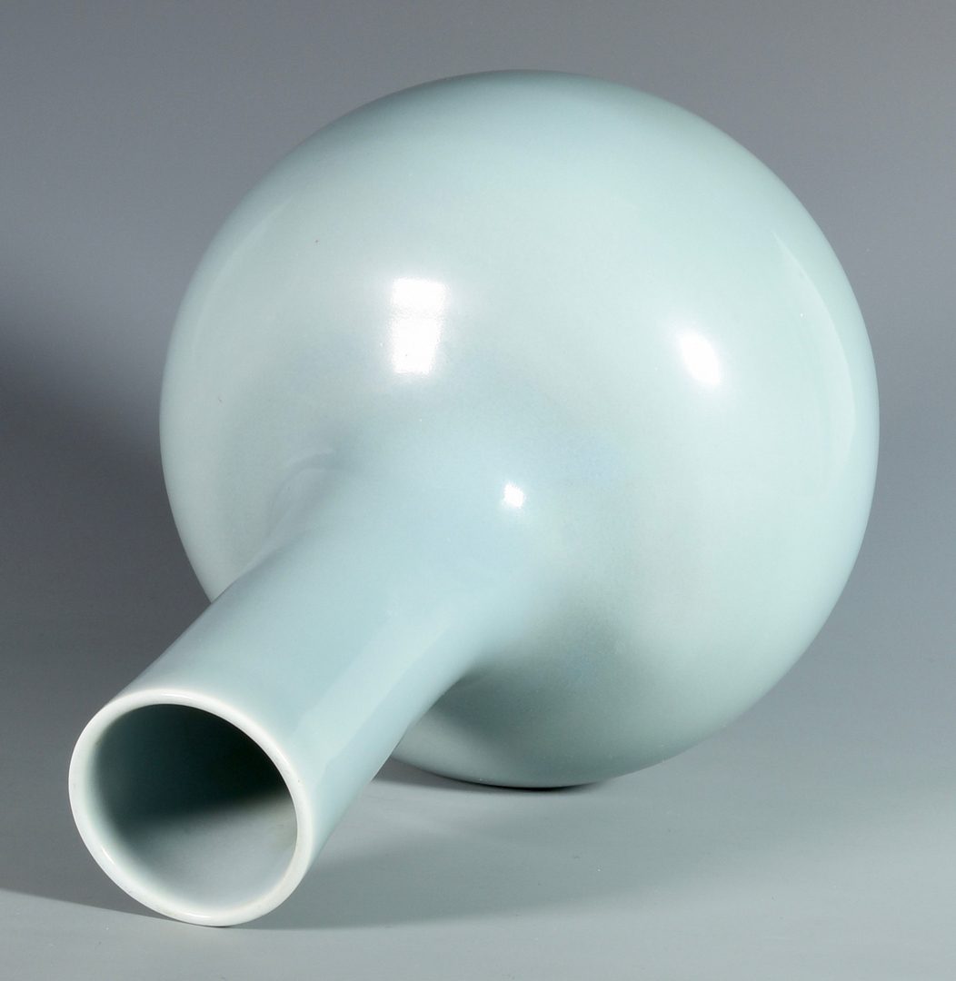 Lot 28: Large Pale Blue Chinese Bottle Form Vase