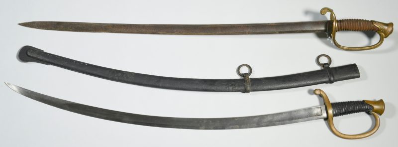 Lot 295: 2 Civil War Era Officer's Swords, Devon Farm