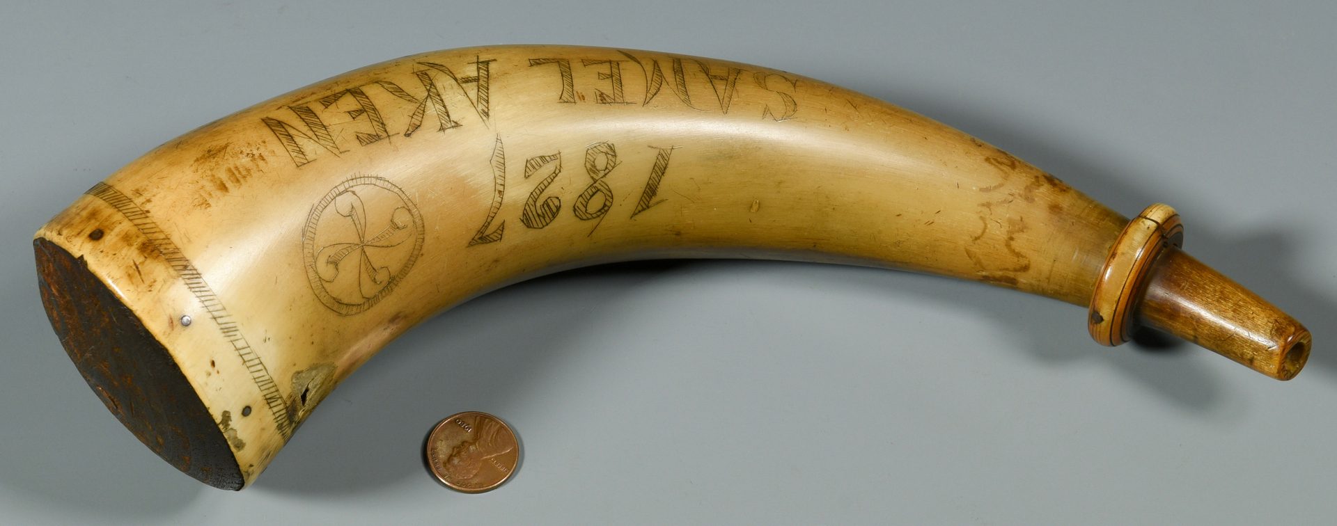 Lot 302: Signed & Dated TN Powder Horn