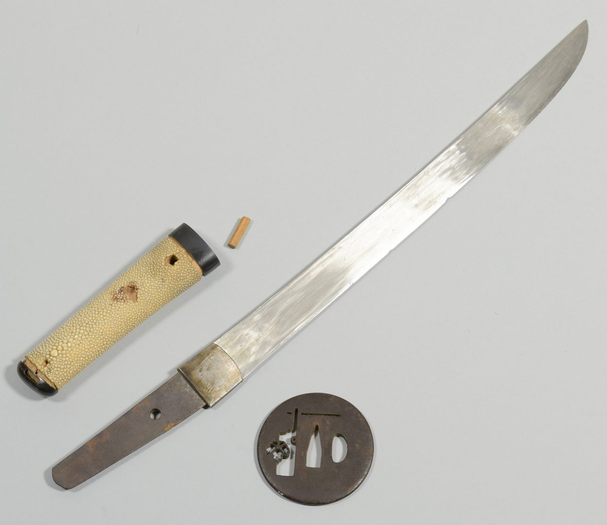 Lot 312:  Japanese Wakizashi Sword w/ Early Tsuba